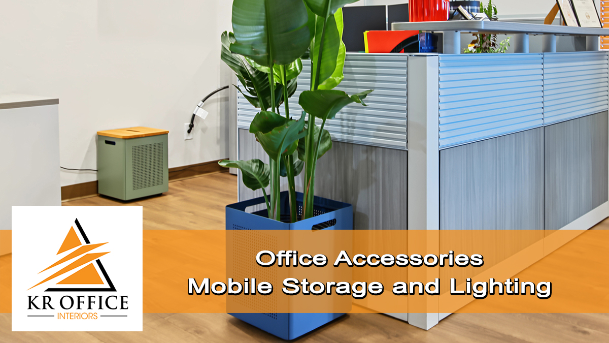 Fellowes Office Accessories | Glimor Lighting & Kuva Mobile Storage | KR Office Interiors